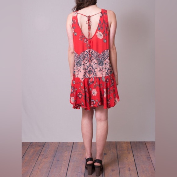 [ INTIMATELY by FREE PEOPLE ] Dobby Dot Flouncy Slip in Vintage Red Combo : M - Picture 7 of 11